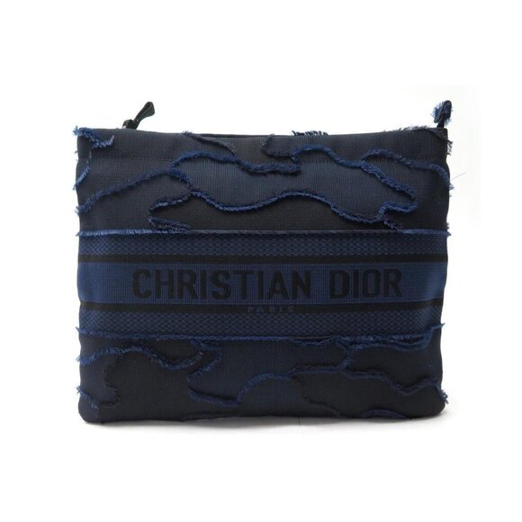 Christian Dior Book Tote Pouch – Navy Embroidered - Picture 1 of 3